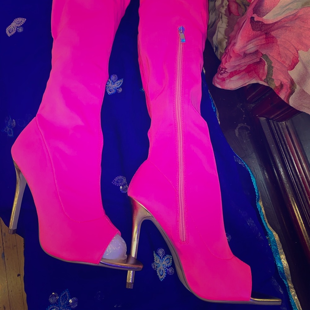 Brand new Over the knee pink boots